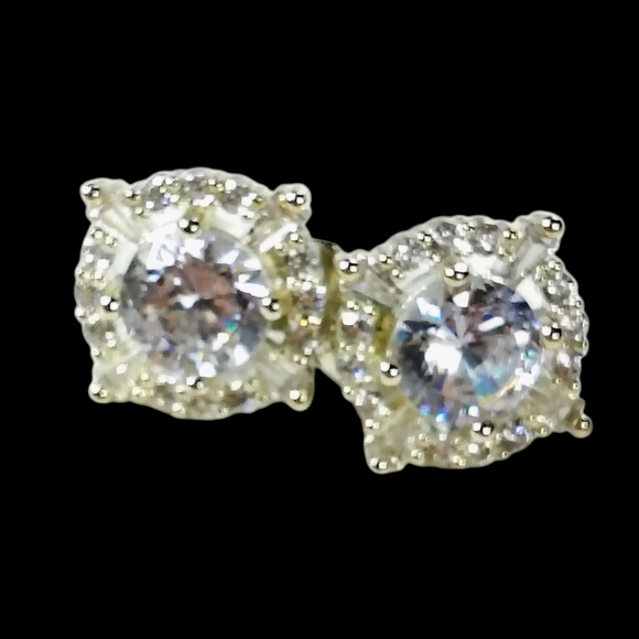 Crystal Accents Cluster Earrings with - Picture 3 of 14